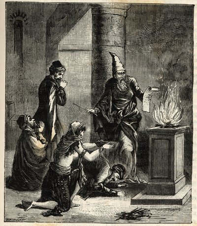 Guebres (or Zoroastrian) - Adorateurs du feu - Engraving in 