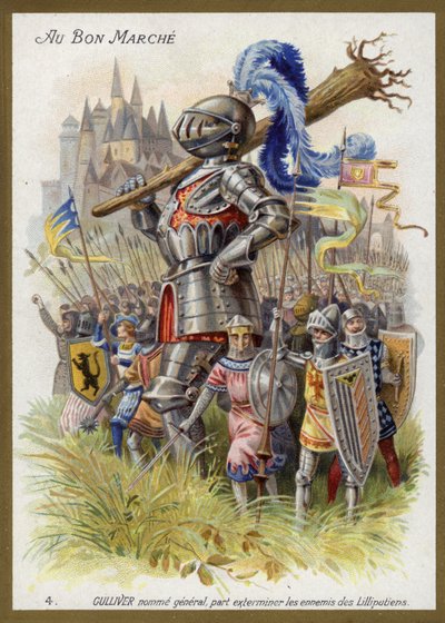 Gulliver, Appointed General, Sets Out to Exterminate the Enemies of the Lilliputians by French School