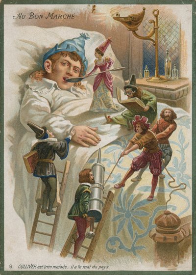 Gulliver ill in Lilliput by French School