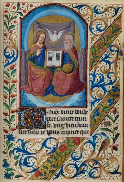 Holy Trinity, from Book of Hours, Use of Paris, mid-15th century (H/L-3-3 fol. 153r) by French School