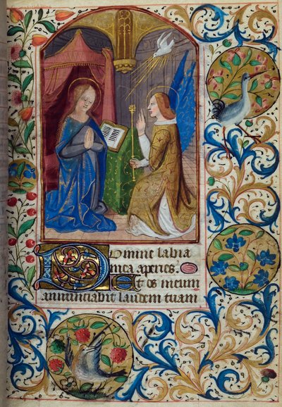The Annunciation, from Book of Hours, Use of Paris, mid-15th century by French School
