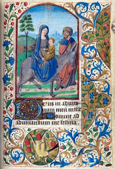 Flight into Egypt, from Book of Hours, Use of Paris, mid-15th century (H/L-3-3 fol. 74r) by French School