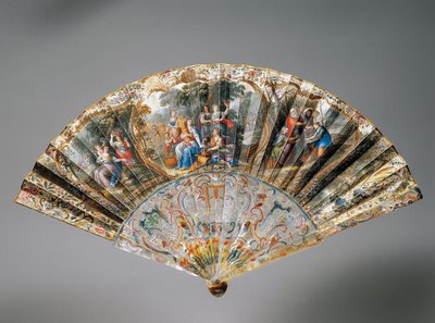 Hand fan with allegories of four seasons by French School