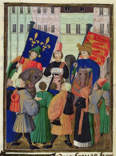 Proclamation of a truce between England and France by French School