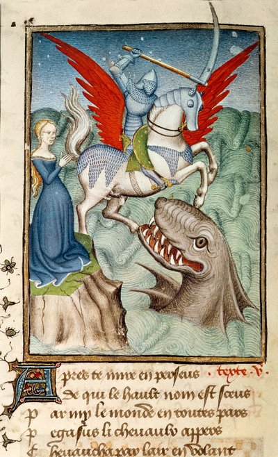 Andromeda Rescued from the Monster by Perseus Riding Pegasus by French School