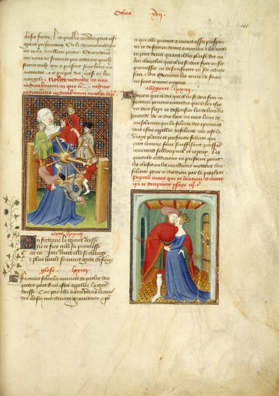 The Wheel of Fortune; and Paris embracing Helen, from 
