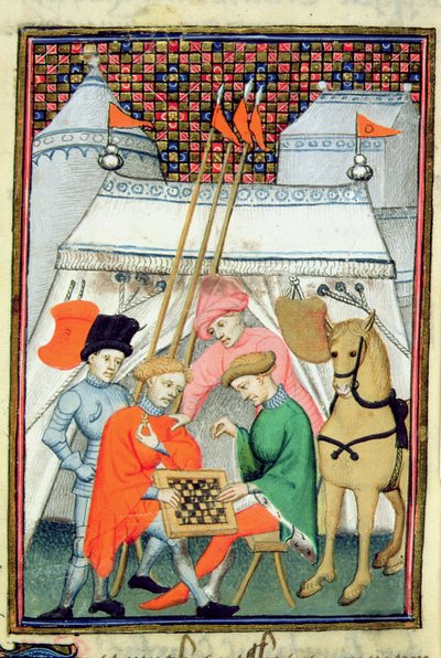 Ulysses playing chess, Parisian copy, c.1410-15 by French School
