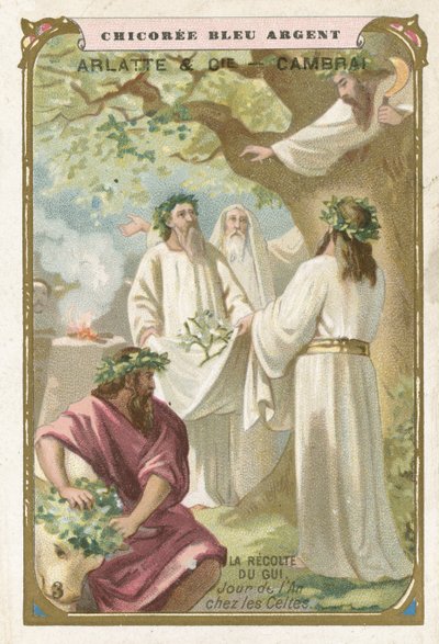 Harvesting Mistletoe - New Year Among the Celts by French School