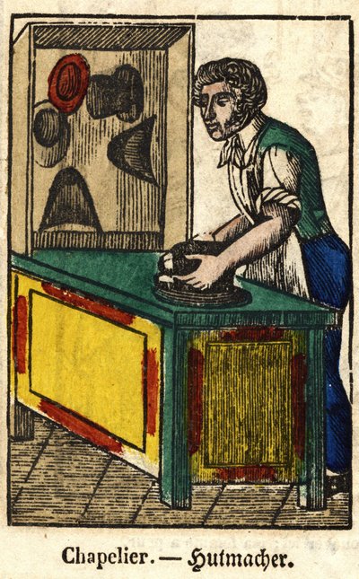 Hatter; Series on trades, image of Epinal of the 19th century by French School