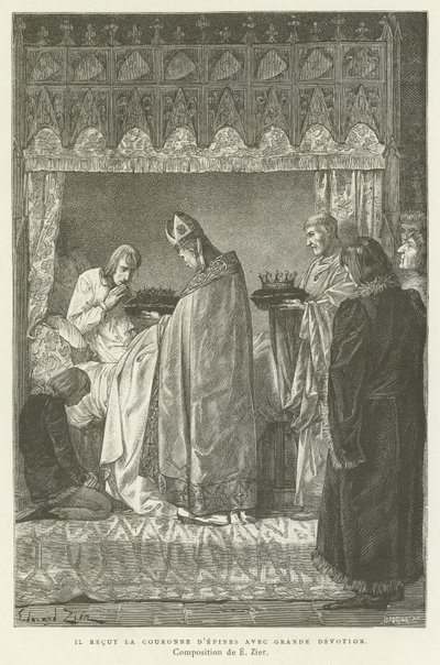 He Received the Crown of Thorns with Great Devotion by French School