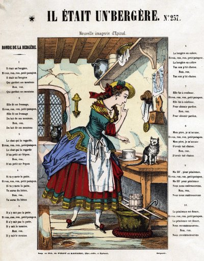 He was a shepherdess. Childborn song. Picture of Epinal from the 19th century. by French School