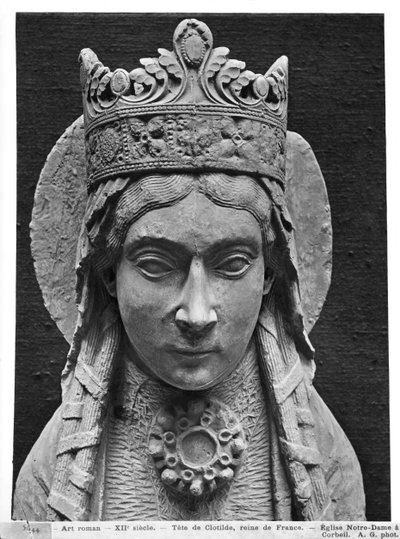 Head of St. Clotilda, from the Church Notre-Dame of Corbeil (plaster cast) (detail) by French School