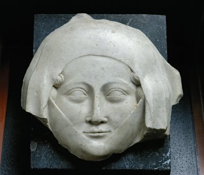 Head of an effigy of a woman by French School
