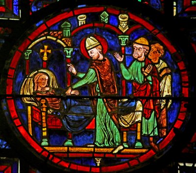 Healing Tetradius, Scene from the Life of St. Martin, Chartres Cathedral by French School