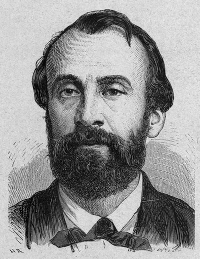 Henri Giffard (1825-1882) French inventor of steam aerostat, engraving by French School