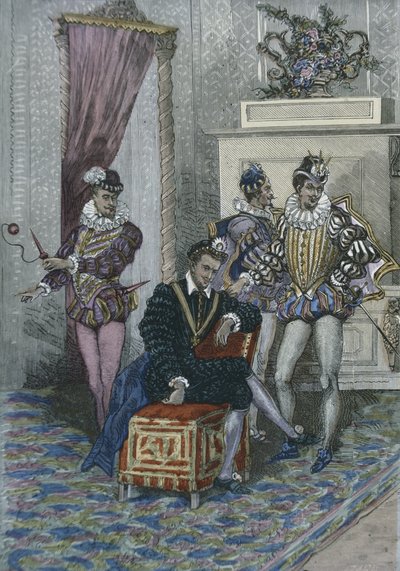 Henri III and his favorites by French School