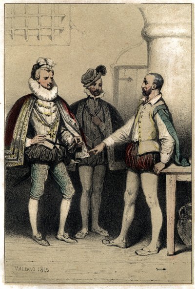 Henry III (1551-1589), King of France, visiting Bernard Palissy, ceramist, imprisoned at the Bastille. in 