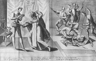 Henry III of France assassinated by Jacques Clement, 1st August 1589 by French School