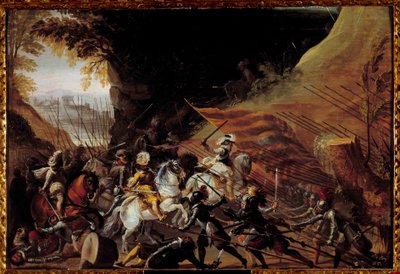 Henry IV loading at the head of his cavalry. Anonymous French painting of the 17th century. Oil on wood. Pau, Musee Du Chateau by French School