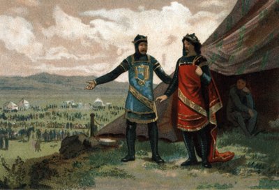 Henry I, King of France (1008-1060) received the Duke of Normandy Robert the Devil (also known as Le Magnifique) and provided him with an army to regain his kingdom. by French School