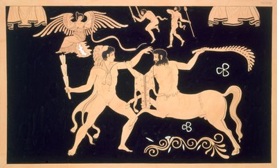 Hercules in combat with the centaur Chiron, published 1808-10 by French School