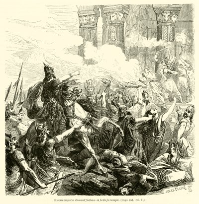 Hircan Assaults Sichem and Burns the Temple by French School