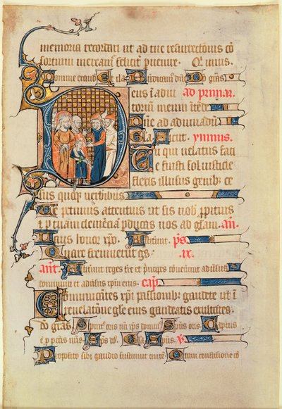 Historiated Initial D from a Psalter by French School
