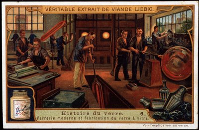 History of Glass: Modern Glassware and Glass Manufacture at the End of the 19th Century, Late 19th Century Liebig Chromolithography by French School