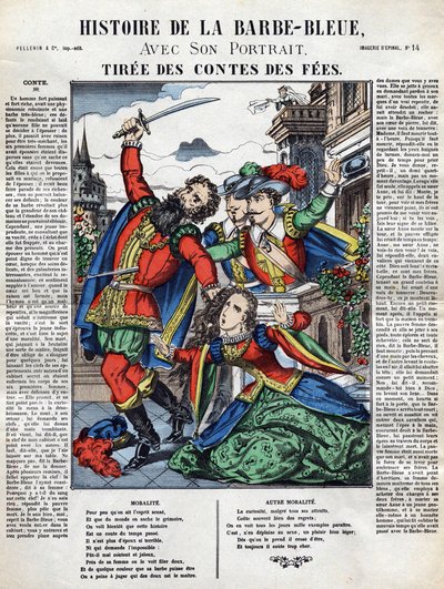 History of the Bluebeard, image of the spine 19th century by French School