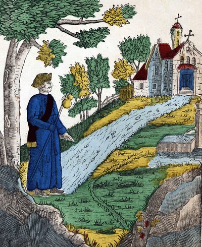 History of the four sons Aymon; Maugis, after having made Charlemagne a prisoner, went to a hermitage to make penance there by French School