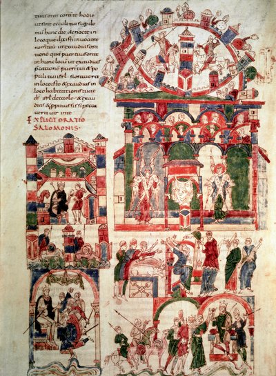 History of the life of King Solomon. Page of the Bible of Noailles by French School