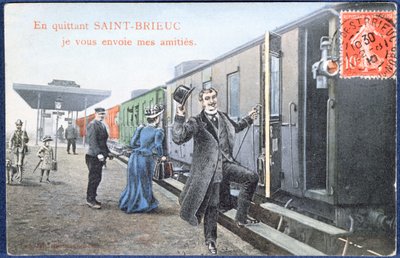 Holiday postcard from Saint-Brieuc, c.1910 by French School