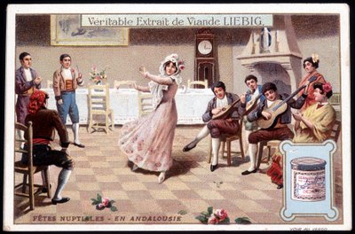 Honeymoon in Andalusia - chromo. Liebig, 1895 by French School