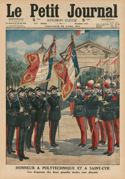 Honour to Polytechnique and Saint-Cyr, Front Cover Illustration from Le Petit Journal, 26th April 1914 by French School