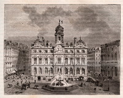 Hotel de Ville de Lyon - engraving in La France illustree: geography, history, statistical administration by V.A. Malt-Brown. 1884 by French School