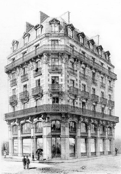 House in the Rue Etienne-Marcel, Paris, late 19th century by French School
