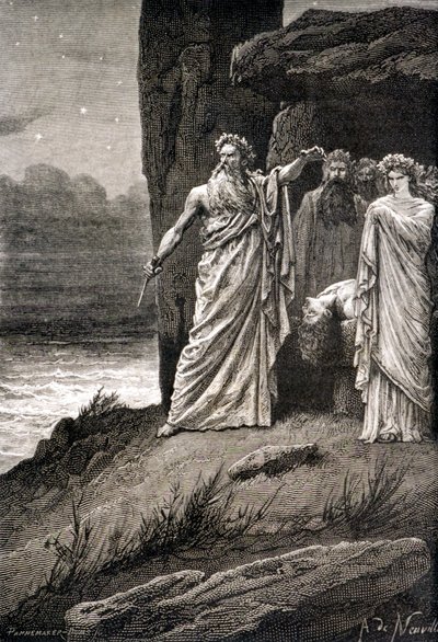 Human Sacrifice by a Druid - in “Histoire de France” from the Most Remote Times until 1789” by M. Guizot by French School
