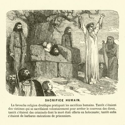 Human sacrifice of the druids by French School