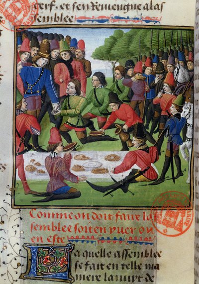 Hunting Lunch, from the Livre de la Chasse by Gaston Phebus de Foix (1331-91) by French School