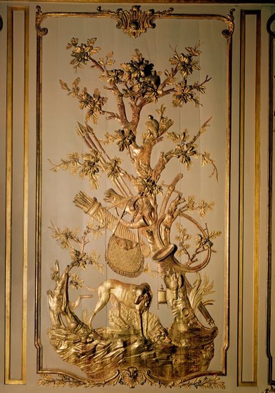 Hunting scene, wood panelling originally from the dining room of the Hotel des Etats du Languedoc by French School