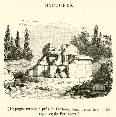 Etruscan hypogeum near Cortona, known as the tomb of Pythagoras by French School