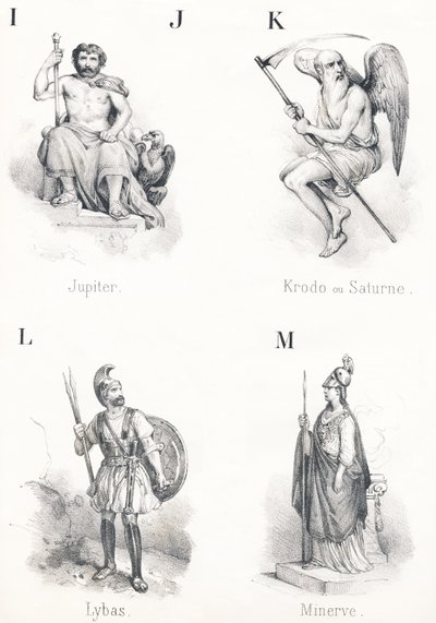 Jupiter, Krodo, Lybas, Minerva by French School