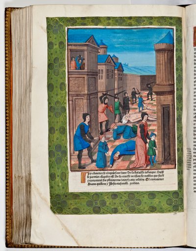 Idumaeans revolt against Rome by slaughtering the chief priests Ananus and Jesus, 68 AD by French School