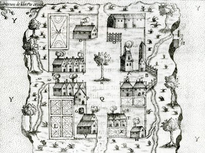 Ile Ste. Croix, the Earliest French Settlement in Acadia, from Voyages by Samuel de Champlain by French School