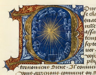Illuminated initial capital letter D, from Treaty of Medicine Aldebrande of Florence by French School