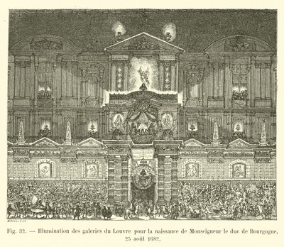 Illumination of the Louvre galleries for the birth of Monseigneur the Duke of Burgundy, August 25, 1682 by French School