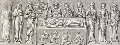 Illustration after the bas-relief on the tomb of Elisabeth of Hungary, from 