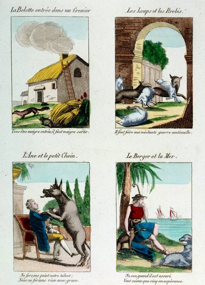 Illustration board for Jean de La Fontaine