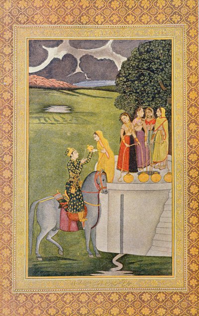 Illustration for Prince Nourgilan and Face of Lily Adolescent, from The Arabian Nights, 1895 by French School