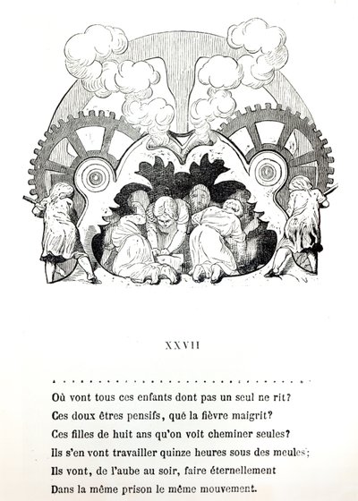 Illustration for a poem on child labour by Victor Hugo, published by Hetzel by French School